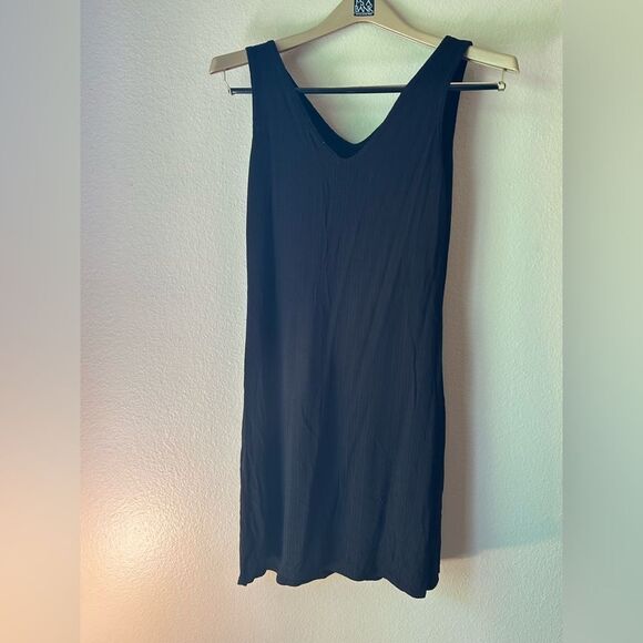 GAP LBD Textured/Ribbed Front/Back V Neck Sleeveless Dress - Size M - Picture 2 of 3